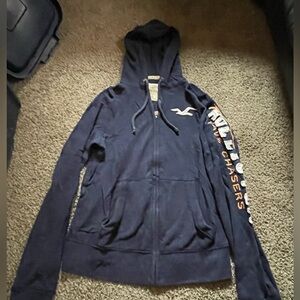 Vintage Hollister Navy Blue Waffle Knit Hoodie M